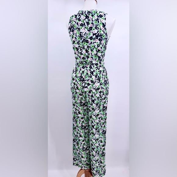 KACHEL X ANTHROPOLOGIE Floral Wide Leg Jumpsuit Blue Green 8 - Picture 3 of 8